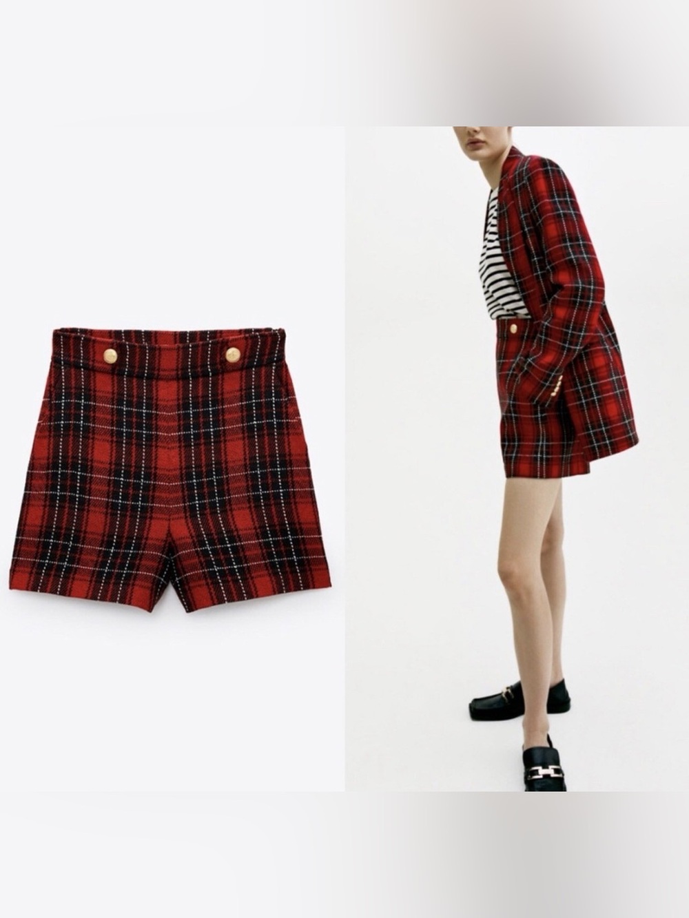 ZARA Plaid Shorts Size S